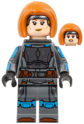 sw1287 Bo-Katan Kryze - Printed Arms, Dark Orange Hair