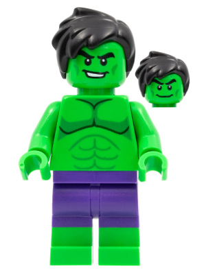 sh0798 Hulk - Minifigure, Dark Purple Pants, Short Tousled Hair