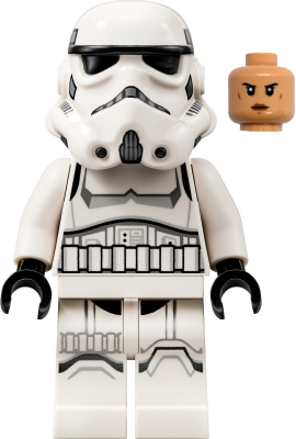 sw1275 Imperial Stormtrooper - Female, Dual Molded Helmet with Light Bluish Gray Panels on Back, Shoulder Belts, Nougat Head