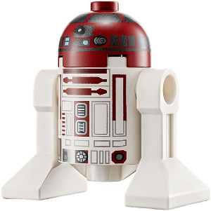 sw1221 Astromech Droid, R4-P17 - Silver Band Around Dome, Dark Bluish Gray Rectangles