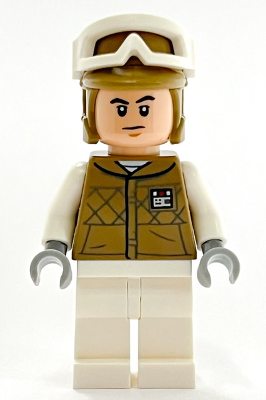 sw1187 Hoth Rebel Trooper Dark Tan Uniform and Helmet, White Legs