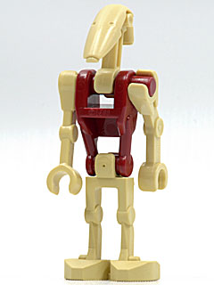 sw0096 Security Battle Droid - Dark Red Torso, Angled Arm and Straight Arm