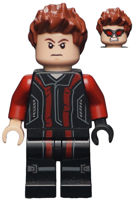 sh0172 Hawkeye - Black and Dark Red Suit, Reddish Brown Spiked Hair