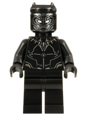 sh0839 Black Panther - Dark Silver and Dark Bluish Gray Armor Contours