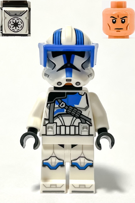 sw1247 Clone Heavy Trooper, 501st Legion (Phase 2) - White Arms, Blue Visor, Backpack, Nougat Head, Helmet with Holes