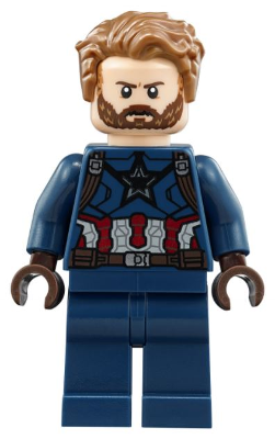 sh0495 Captain America - Dark Blue Suit, Dark Brown Hands, Hair