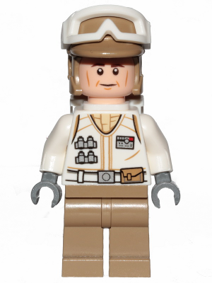 sw1026 Hoth Rebel Trooper White Uniform, Dark Tan Legs, Backpack (Cheek Lines)