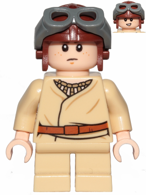 sw1001 Anakin Skywalker - Short Legs, Reddish Brown Aviator Cap
