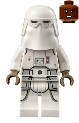 sw1179 Snowtrooper - Male, Printed Legs, Dark Tan Hands, Reddish Brown Head, Grimace